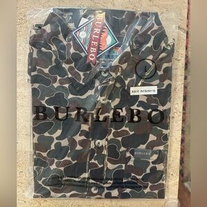 NWT - Burlebo Outdoors - Performance Button Down Shirt - Throwback Camo